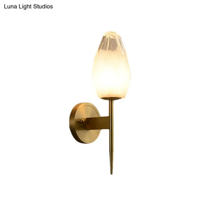DecorBites™ LED Diamond Wall Lamp: Sleek Brass 1-Head Fixture with Clear Glass - Perfect for Bedside
