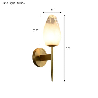 DecorBites™ LED Diamond Wall Lamp: Sleek Brass 1-Head Fixture with Clear Glass - Perfect for Bedside