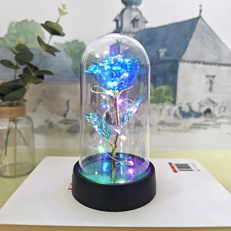 LED Eternal Rose Light for Valentine’s Day and Weddings - Blue colored light
