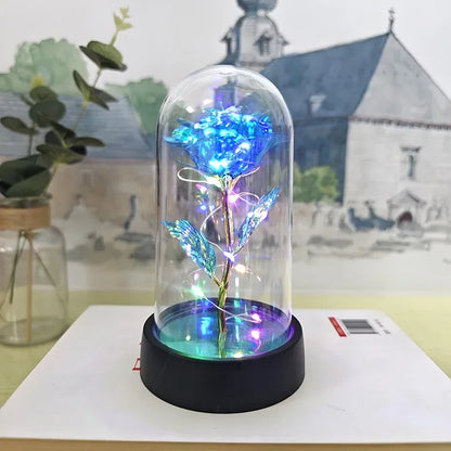 LED Eternal Rose Light for Valentine’s Day and Weddings - Blue colored light
