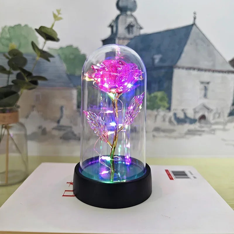 LED Eternal Rose Light for Valentine’s Day and Weddings - Rose colored light