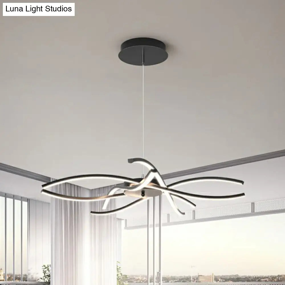 LED Floral Chandelier: Elegant Metallic Simplicity for Living Room Lighting