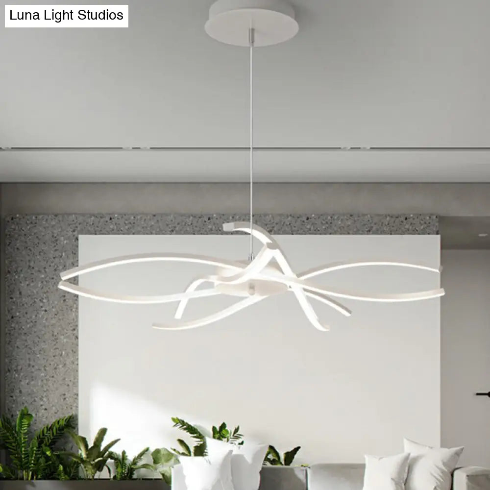 LED Floral Chandelier: Elegant Metallic Simplicity for Living Room Lighting