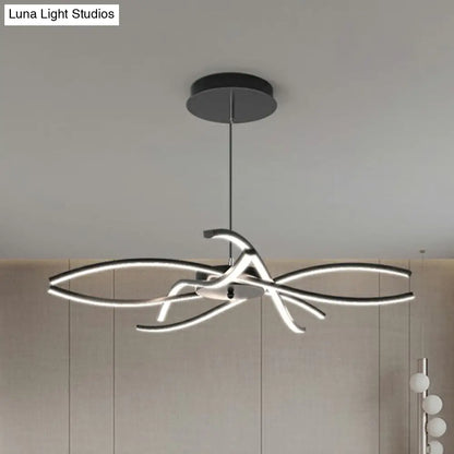 LED Floral Chandelier: Elegant Metallic Simplicity for Living Room Lighting