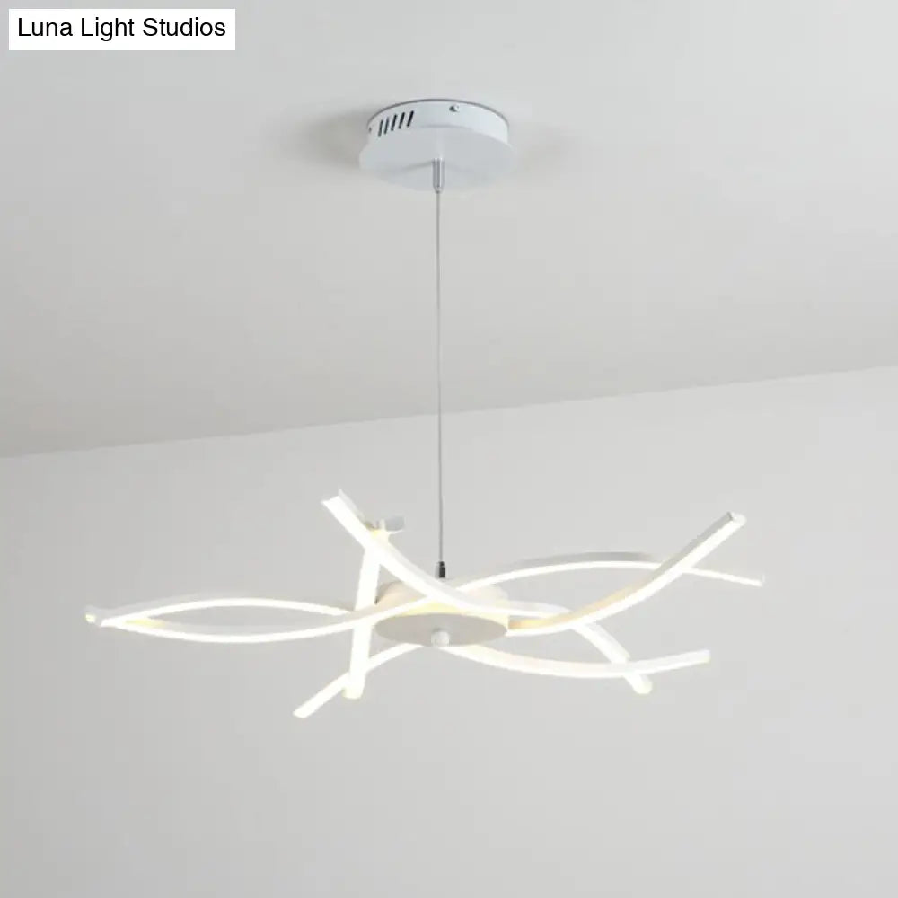 LED Floral Chandelier: Elegant Metallic Simplicity for Living Room Lighting