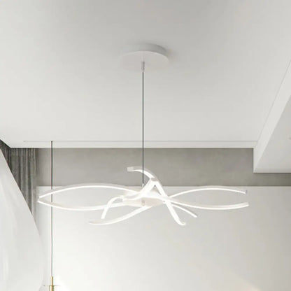 LED Floral Chandelier: Elegant Metallic Simplicity for Living Room Lighting