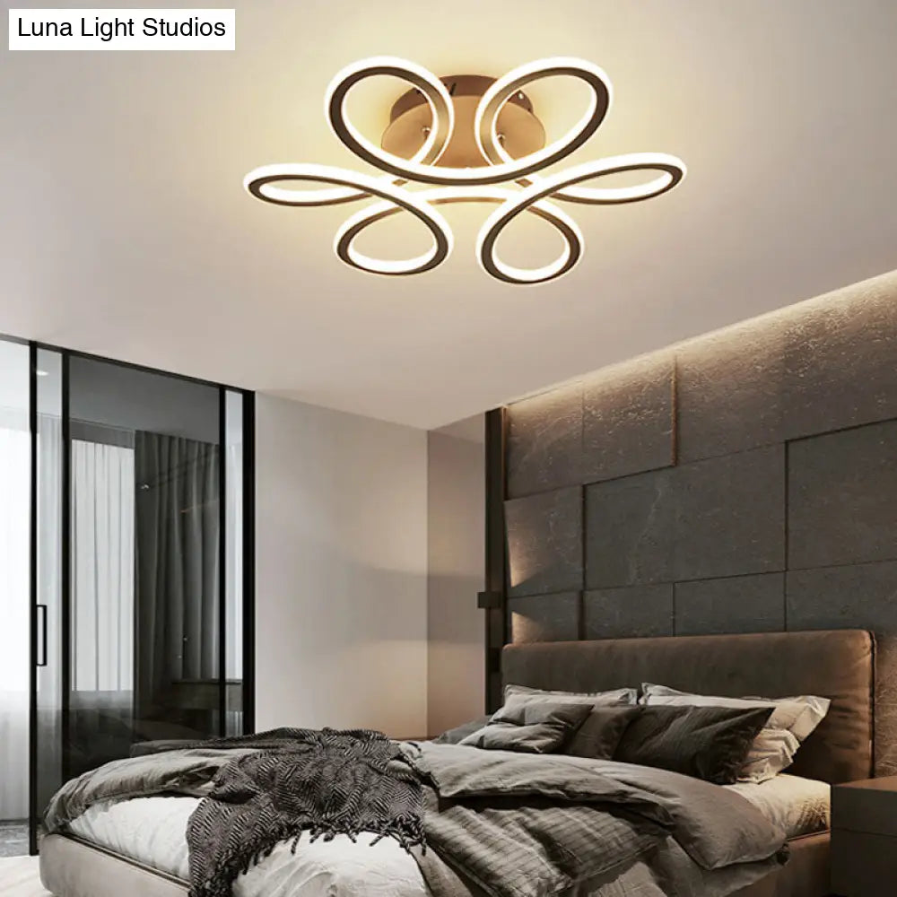 DecorBites™ DecorBites™ LED Flower Shaped Acrylic Semi Flush Ceiling Light for Bedroom