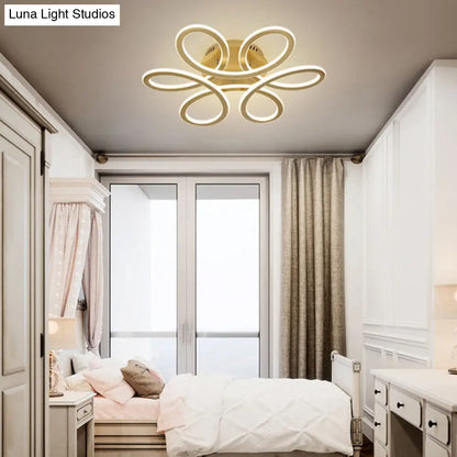 DecorBites™ DecorBites™ LED Flower Shaped Acrylic Semi Flush Ceiling Light for Bedroom