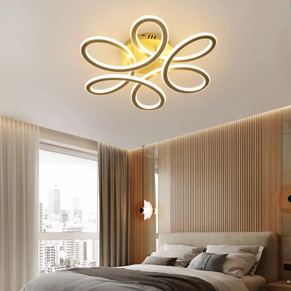 DecorBites™ DecorBites™ LED Flower Shaped Acrylic Semi Flush Ceiling Light for Bedroom