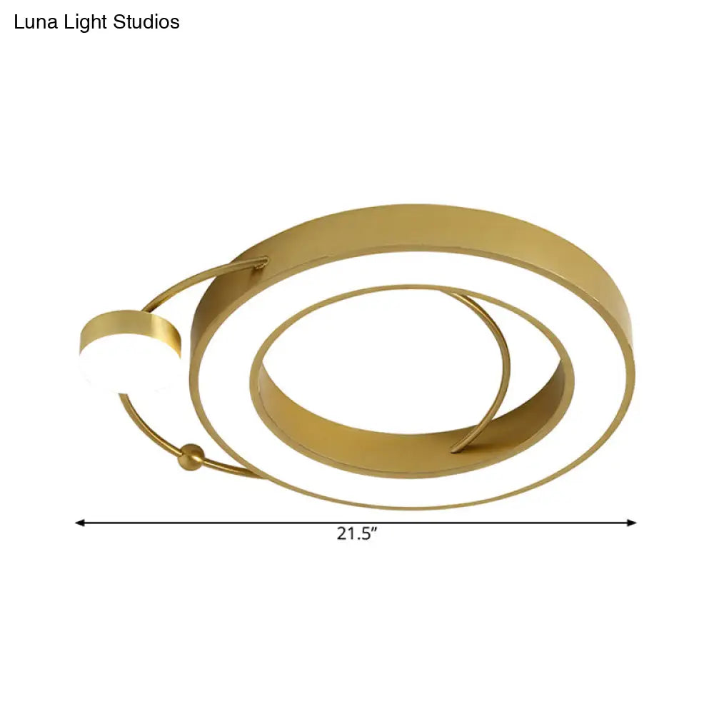 DecorBites™ DecorBites™ LED Flush Ceiling Light with Gold Hoop Shaped Metal Frame - Simplicity Design, Warm/White Light