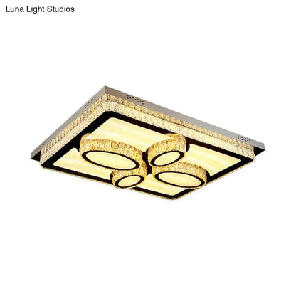 DecorBites™ DecorBites™ LED Flush Mount Ceiling Lamp with Clear Crystal Stainless Steel Frame - Ideal for Living Room Lighting