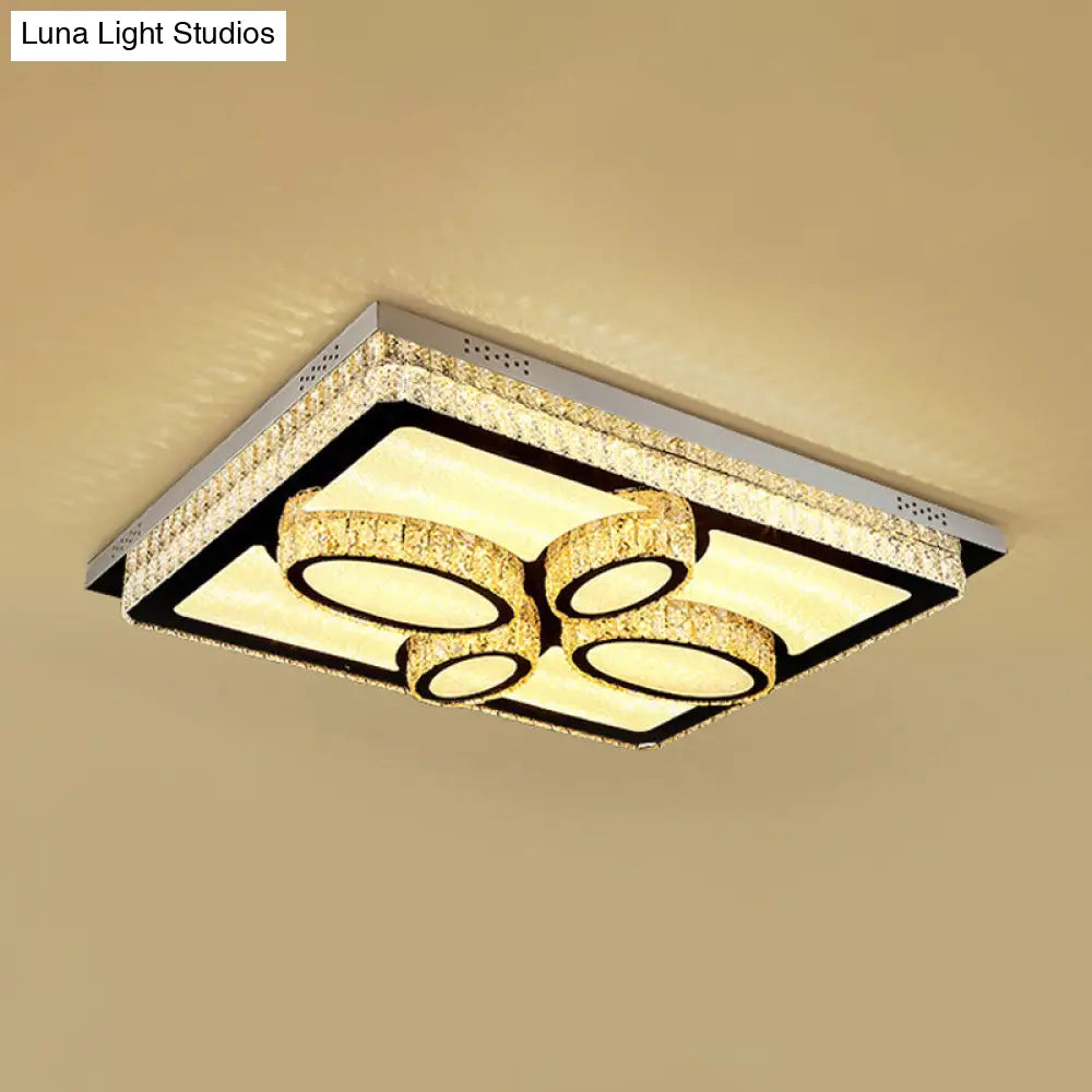 DecorBites™ DecorBites™ LED Flush Mount Ceiling Lamp with Clear Crystal Stainless Steel Frame - Ideal for Living Room Lighting