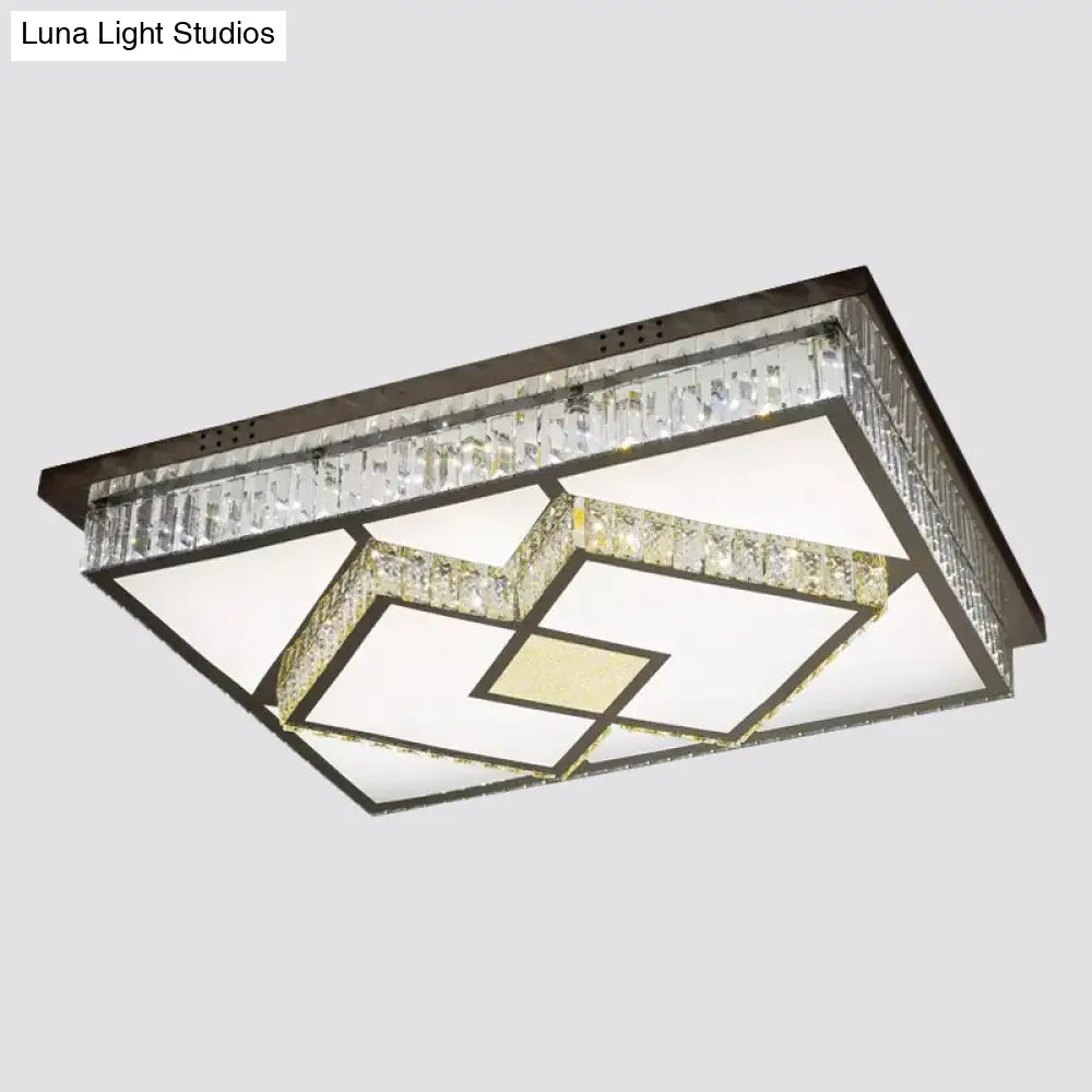 DecorBites™ DecorBites™ LED Flush Mount Ceiling Lamp with Clear Crystal Stainless Steel Frame - Ideal for Living Room Lighting