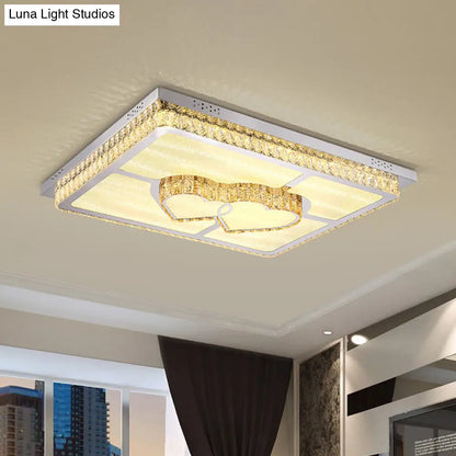 DecorBites™ DecorBites™ LED Flush Mount Ceiling Lamp with Clear Crystal Stainless Steel Frame - Ideal for Living Room Lighting