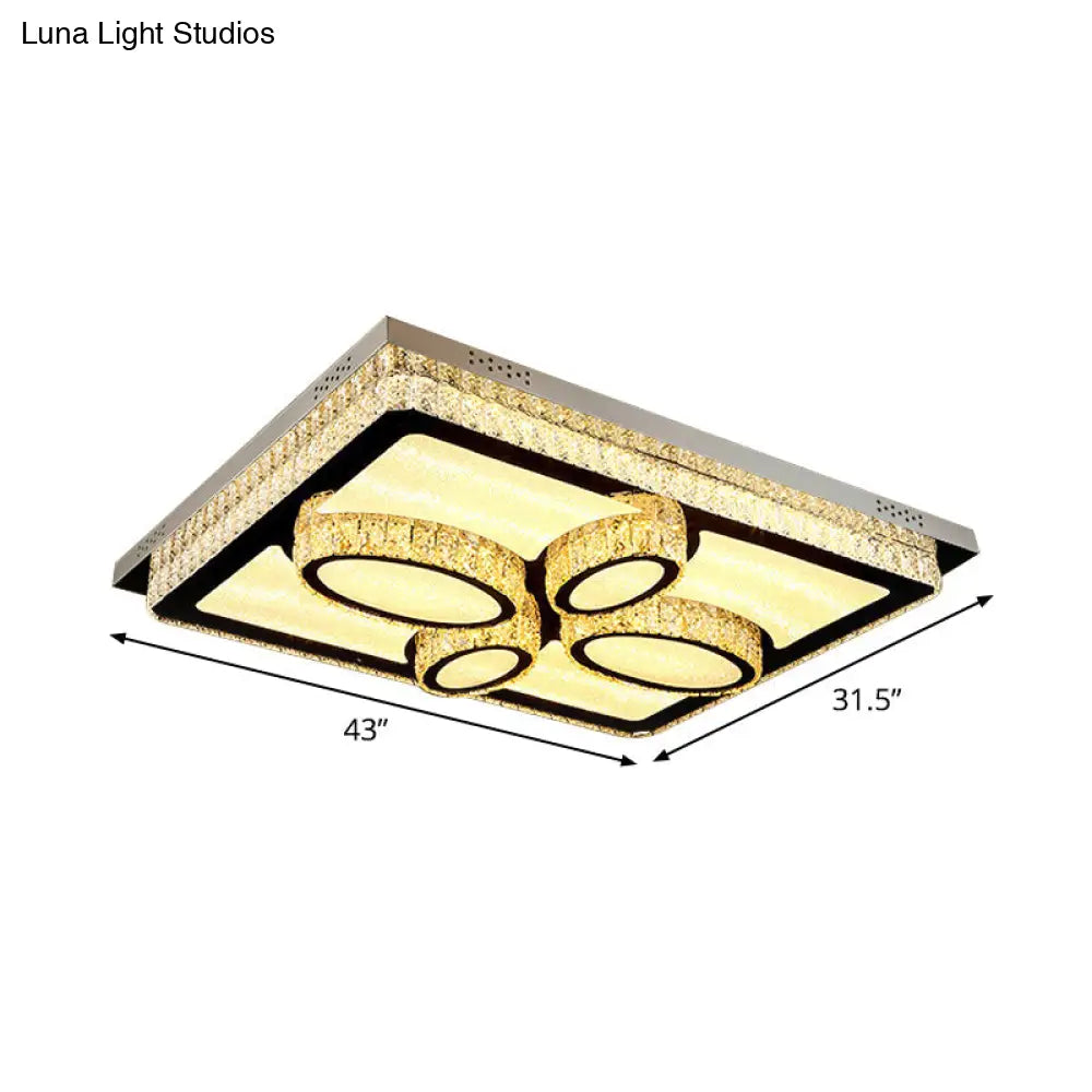 DecorBites™ DecorBites™ LED Flush Mount Ceiling Lamp with Clear Crystal Stainless Steel Frame - Ideal for Living Room Lighting