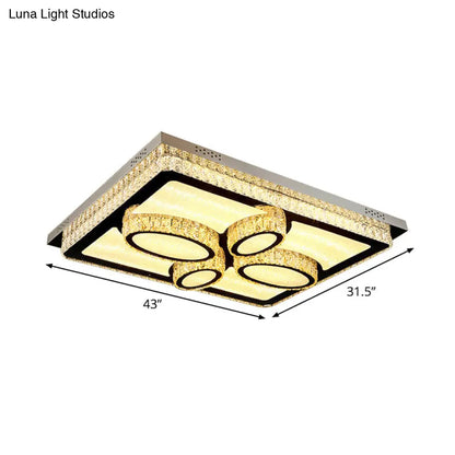 DecorBites™ DecorBites™ LED Flush Mount Ceiling Lamp with Clear Crystal Stainless Steel Frame - Ideal for Living Room Lighting