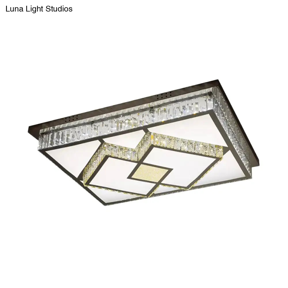 DecorBites™ DecorBites™ LED Flush Mount Ceiling Lamp with Clear Crystal Stainless Steel Frame - Ideal for Living Room Lighting