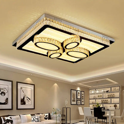 DecorBites™ DecorBites™ LED Flush Mount Ceiling Lamp with Clear Crystal Stainless Steel Frame - Ideal for Living Room Lighting