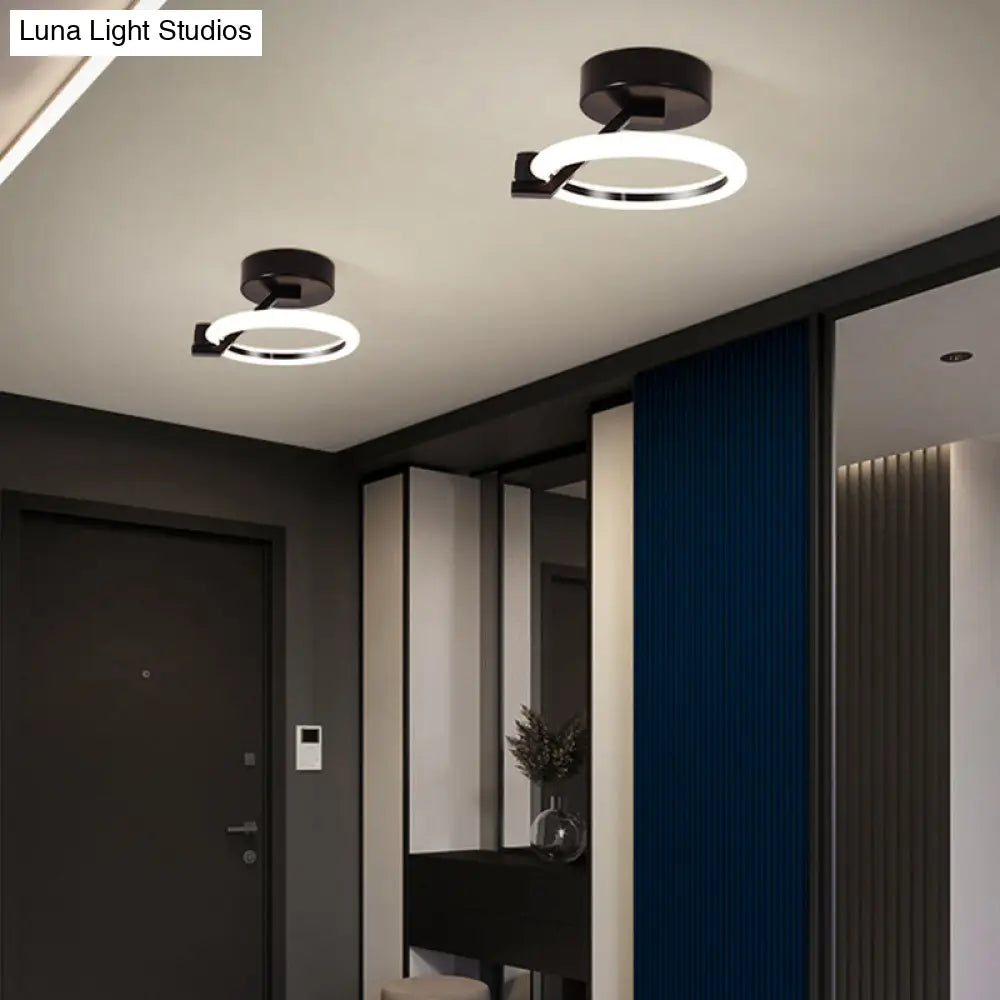 DecorBites™ DecorBites™ LED Flush Mount Ceiling Light: Acrylic Semi-Mount Fixture for Corridor - Simplicity and Style