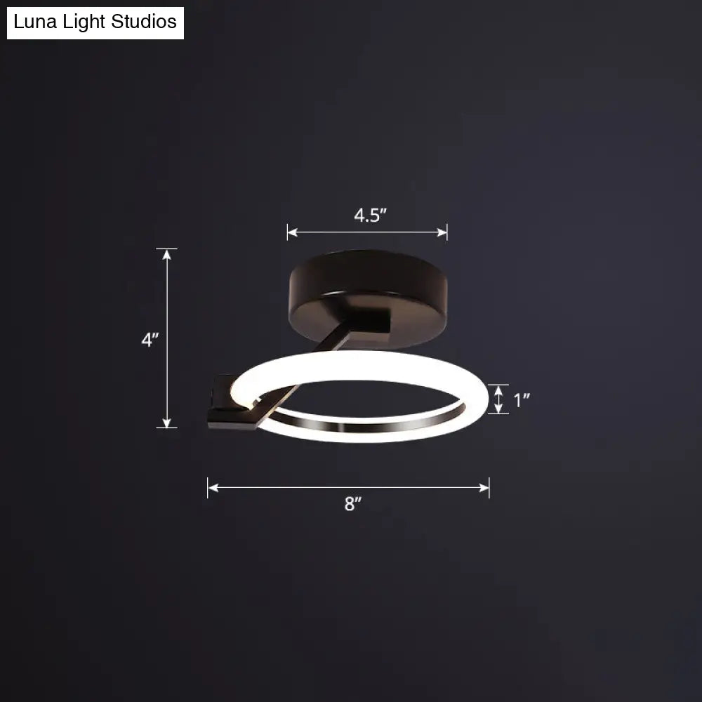 DecorBites™ DecorBites™ LED Flush Mount Ceiling Light: Acrylic Semi-Mount Fixture for Corridor - Simplicity and Style