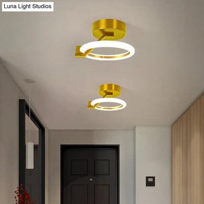 DecorBites™ DecorBites™ LED Flush Mount Ceiling Light: Acrylic Semi-Mount Fixture for Corridor - Simplicity and Style