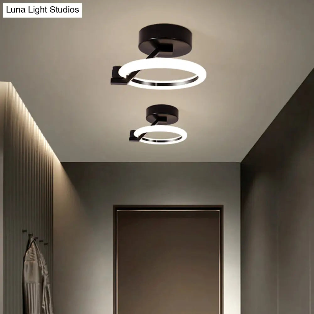 DecorBites™ DecorBites™ LED Flush Mount Ceiling Light: Acrylic Semi-Mount Fixture for Corridor - Simplicity and Style