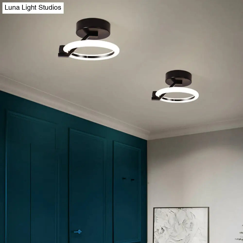 DecorBites™ DecorBites™ LED Flush Mount Ceiling Light: Acrylic Semi-Mount Fixture for Corridor - Simplicity and Style