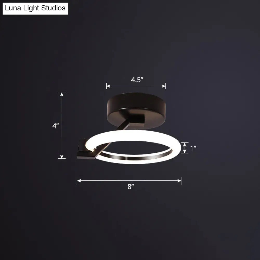 DecorBites™ DecorBites™ LED Flush Mount Ceiling Light: Acrylic Semi-Mount Fixture for Corridor - Simplicity and Style