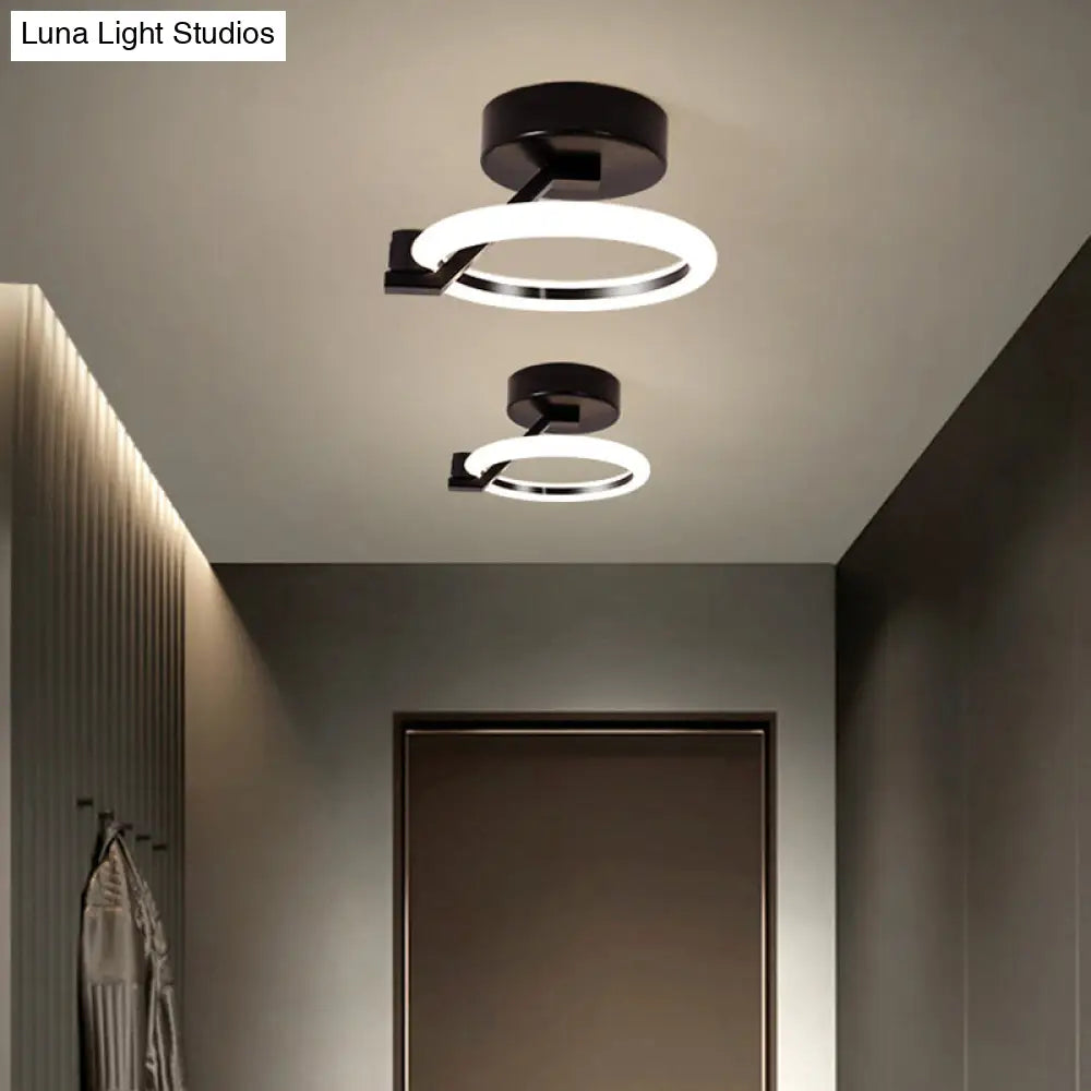 DecorBites™ DecorBites™ LED Flush Mount Ceiling Light: Acrylic Semi-Mount Fixture for Corridor - Simplicity and Style