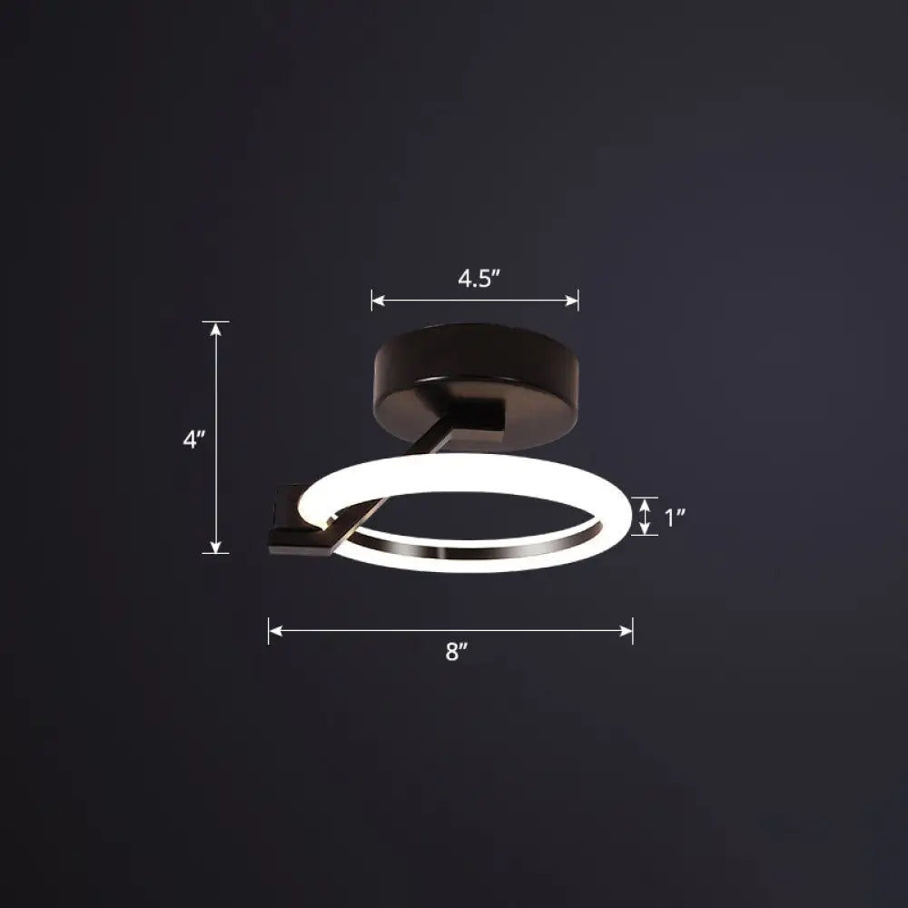 DecorBites™ DecorBites™ LED Flush Mount Ceiling Light: Acrylic Semi-Mount Fixture for Corridor - Simplicity and Style