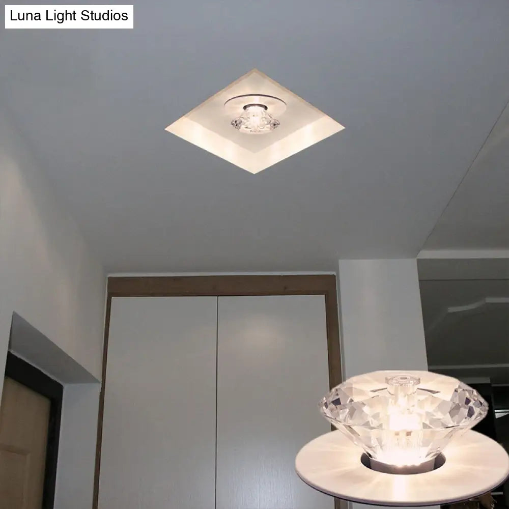 DecorBites™ DecorBites™ LED Flush Mount Ceiling Light with Crystal Shade - Minimalist Diamond Design