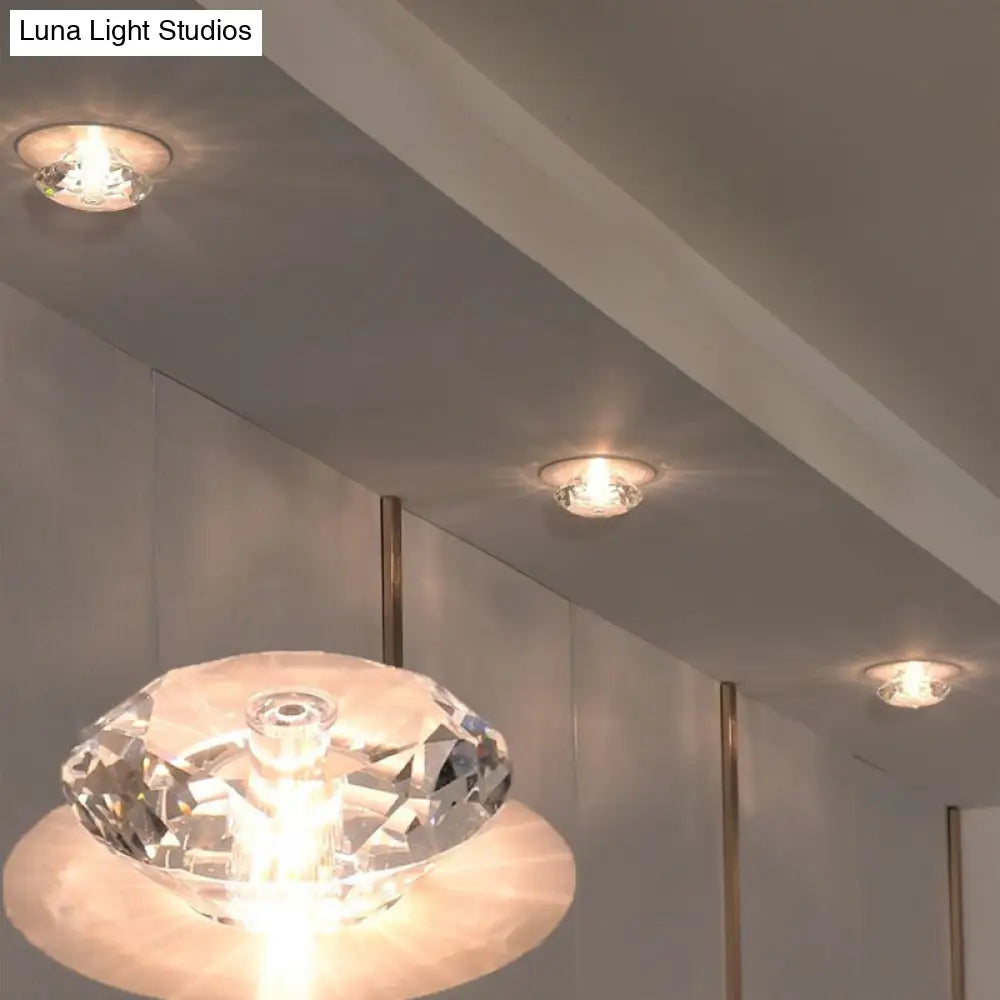 DecorBites™ DecorBites™ LED Flush Mount Ceiling Light with Crystal Shade - Minimalist Diamond Design