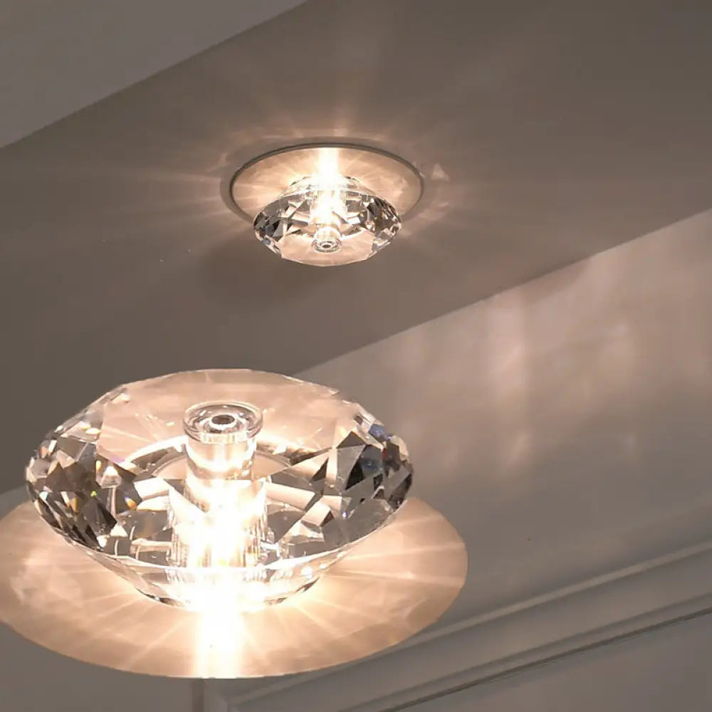 DecorBites™ DecorBites™ LED Flush Mount Ceiling Light with Crystal Shade - Minimalist Diamond Design