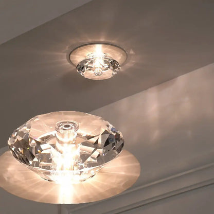 DecorBites™ DecorBites™ LED Flush Mount Ceiling Light with Crystal Shade - Minimalist Diamond Design