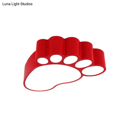 DecorBites™ DecorBites™ LED Flush Mount Lamp with Acrylic Footstep Design, Ideal for Kindergarten, in Red/Yellow/Blue