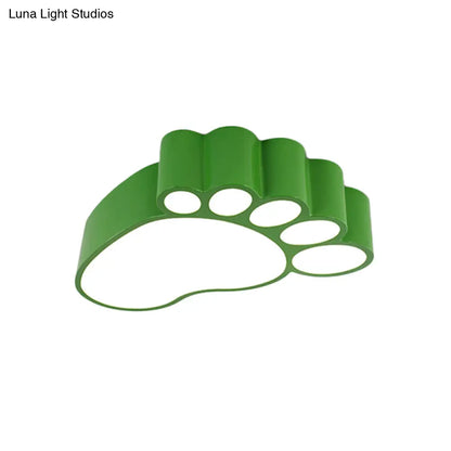 DecorBites™ DecorBites™ LED Flush Mount Lamp with Acrylic Footstep Design, Ideal for Kindergarten, in Red/Yellow/Blue