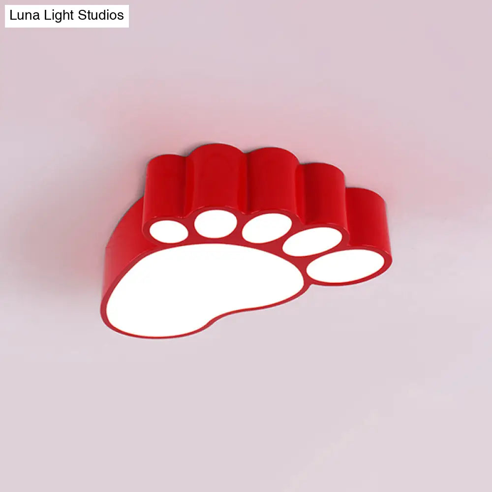 DecorBites™ DecorBites™ LED Flush Mount Lamp with Acrylic Footstep Design, Ideal for Kindergarten, in Red/Yellow/Blue