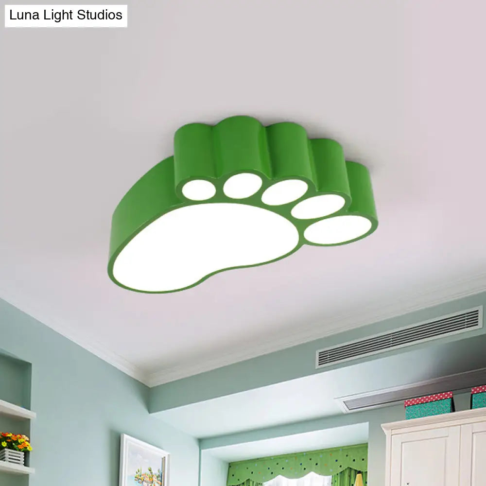 DecorBites™ DecorBites™ LED Flush Mount Lamp with Acrylic Footstep Design, Ideal for Kindergarten, in Red/Yellow/Blue
