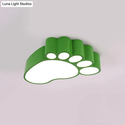 DecorBites™ DecorBites™ LED Flush Mount Lamp with Acrylic Footstep Design, Ideal for Kindergarten, in Red/Yellow/Blue