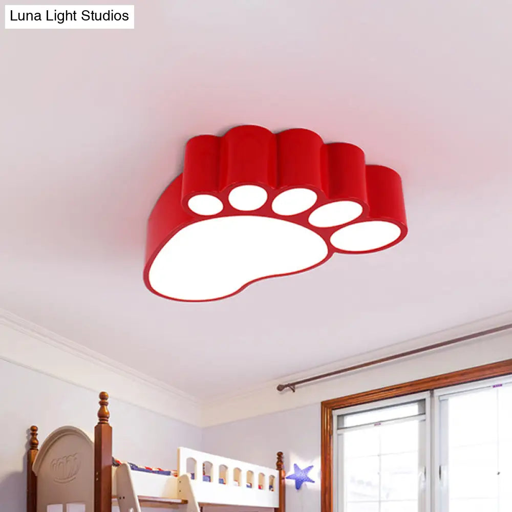 DecorBites™ DecorBites™ LED Flush Mount Lamp with Acrylic Footstep Design, Ideal for Kindergarten, in Red/Yellow/Blue