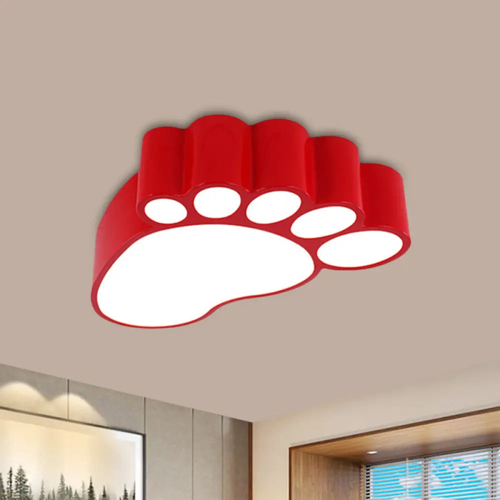 DecorBites™ DecorBites™ LED Flush Mount Lamp with Acrylic Footstep Design, Ideal for Kindergarten, in Red/Yellow/Blue