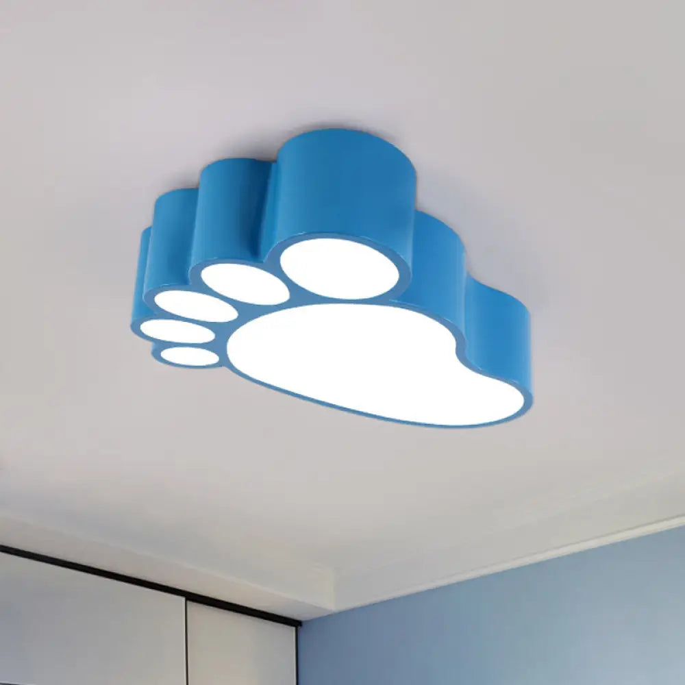 DecorBites™ DecorBites™ LED Flush Mount Lamp with Acrylic Footstep Design, Ideal for Kindergarten, in Red/Yellow/Blue