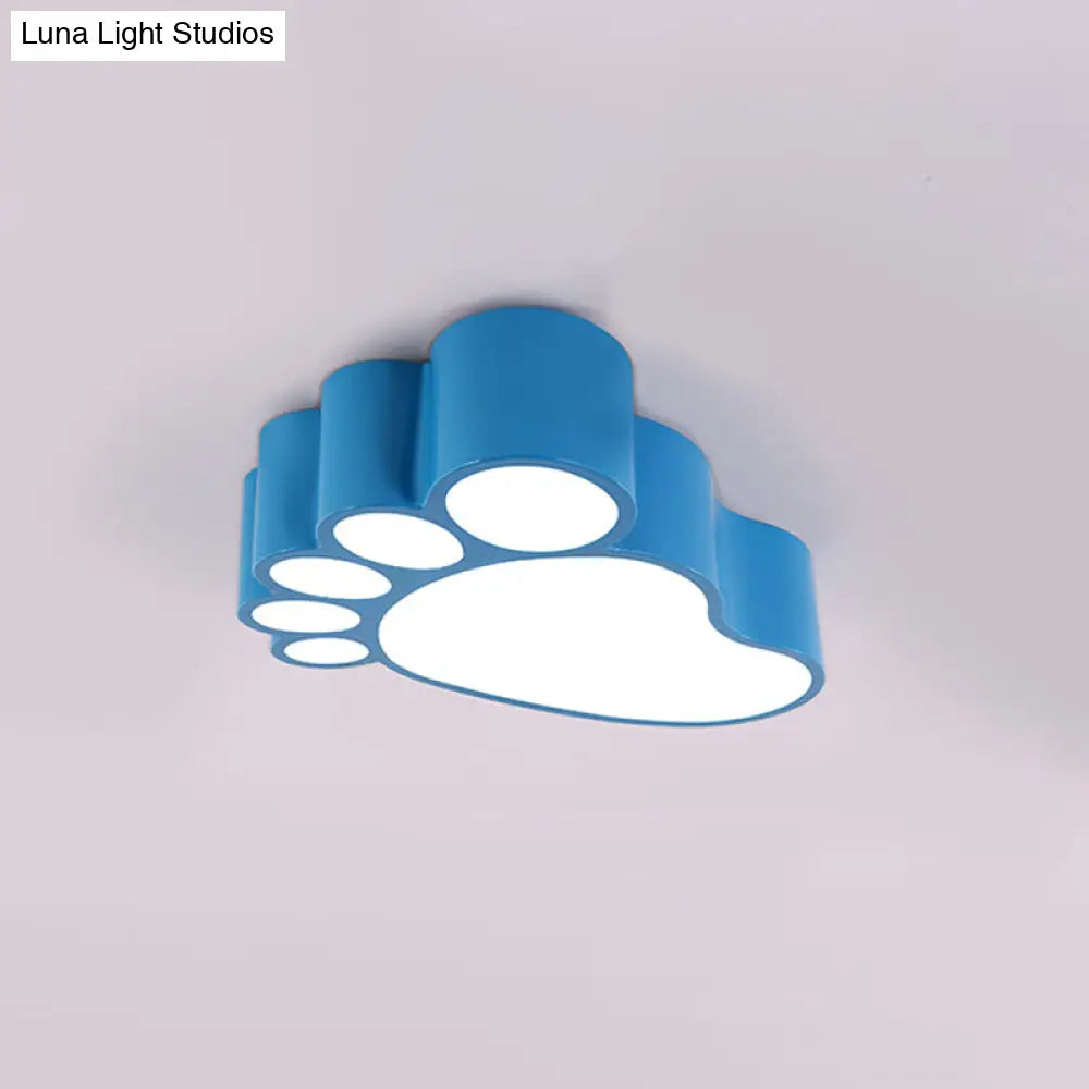 DecorBites™ DecorBites™ LED Flush Mount Lamp with Acrylic Footstep Design, Ideal for Kindergarten, in Red/Yellow/Blue