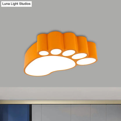 DecorBites™ DecorBites™ LED Flush Mount Lamp with Acrylic Footstep Design, Ideal for Kindergarten, in Red/Yellow/Blue