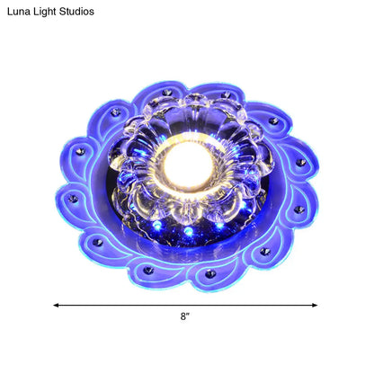 DecorBites™ DecorBites™ LED Flushmount Blossom Ceiling Light with Clear Beveled Crystal Shade - Minimalistic Design
