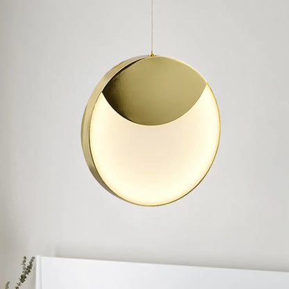 LED Gold Milk Glass Pendant Ceiling Lamp for Modern Living Room"