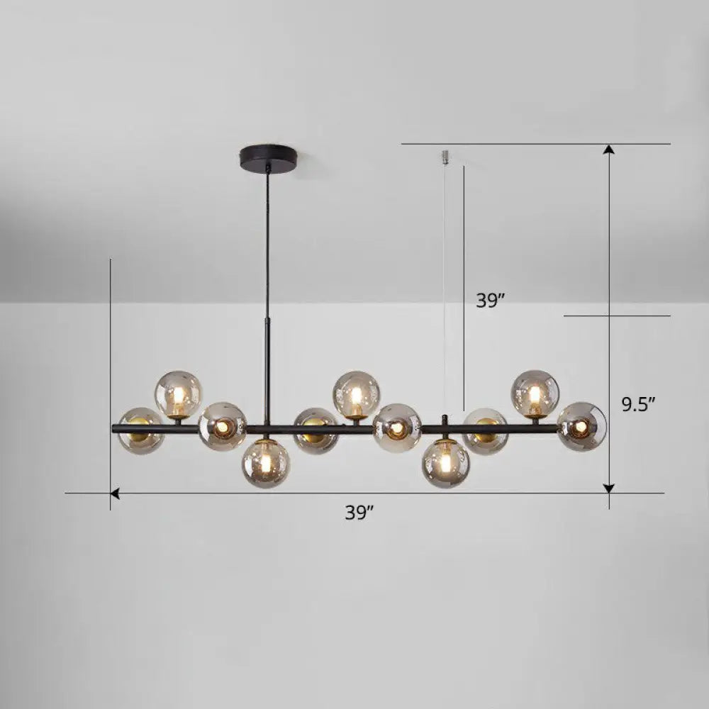 DecorBites™ LED Island Pendant Light: Postmodern Glass Bubble Lamp for Dining Room