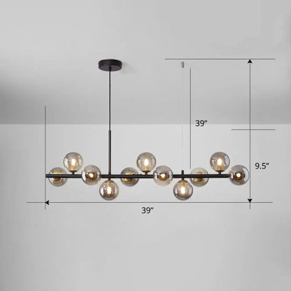 DecorBites™ LED Island Pendant Light: Postmodern Glass Bubble Lamp for Dining Room