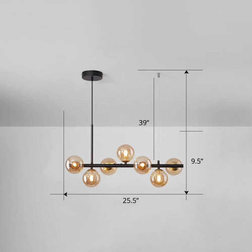 DecorBites™ LED Island Pendant Light: Postmodern Glass Bubble Lamp for Dining Room