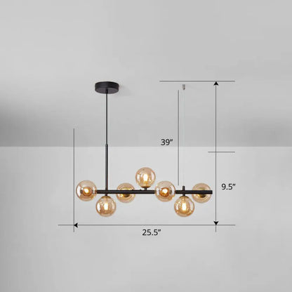 DecorBites™ LED Island Pendant Light: Postmodern Glass Bubble Lamp for Dining Room